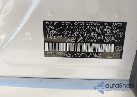 2020 Lexus Ls 500 from USA, damaged, VIN JTHD51GF0L5008012